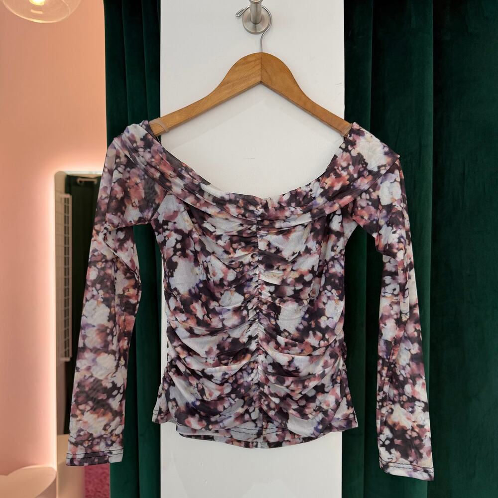 MINKPINK Audrey Off The Shoulder Mesh Top S